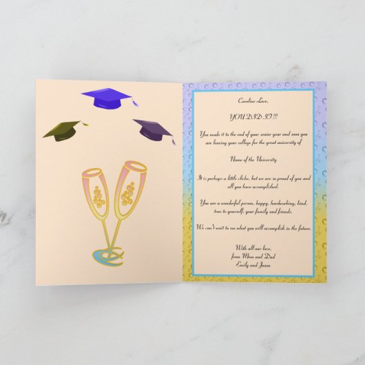 Rainbow Bubble-Afstuderen Kaart (Binnen)