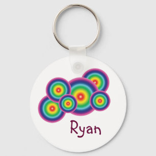 Rainbow Bubble Name Tag Sleutelhanger