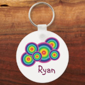 Rainbow Bubble Name Tag Sleutelhanger (Voorkant)