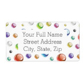 Rainbow Bubble Pattern Etiket (Voorkant)
