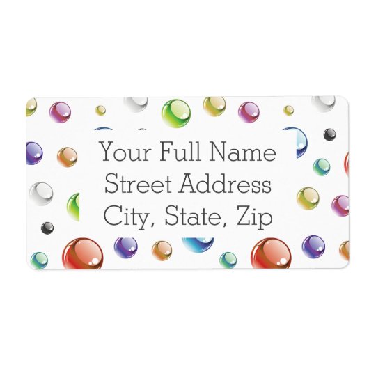Rainbow Bubble Pattern Etiket (Voorkant)