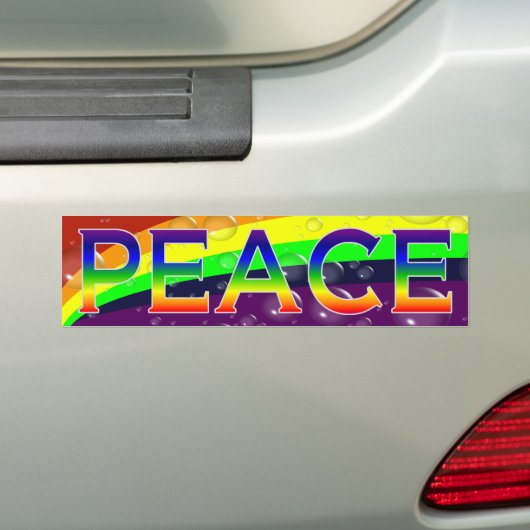 Rainbow Bubble Peace Bumpersticker (Op auto)