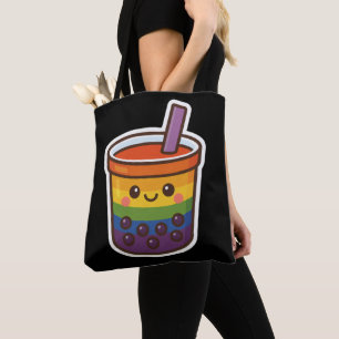 Rainbow Bubble Tea LGBTQ+ Pride Draagtas
