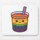 Rainbow Bubble Tea LGBTQ+ Pride Muismat (Voorkant)