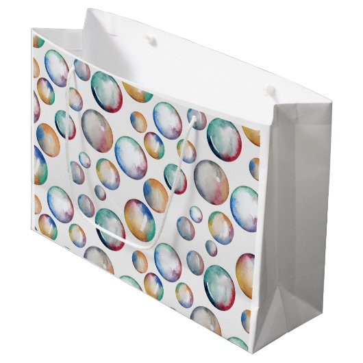 Rainbow Bubbles Gift Bag Groot Cadeauzakje (Voorkant Gekanteld)