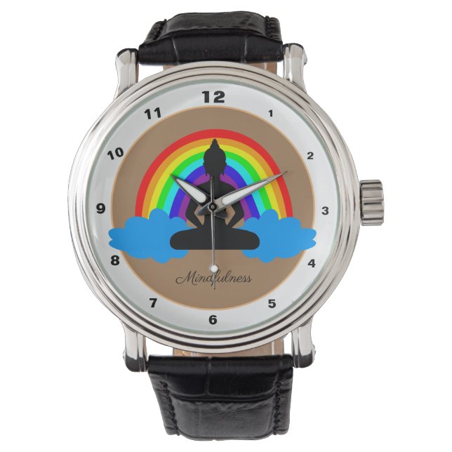 Rainbow Buddha & Mindfulness Yoga/meditation Wat Horloge (Voorkant)