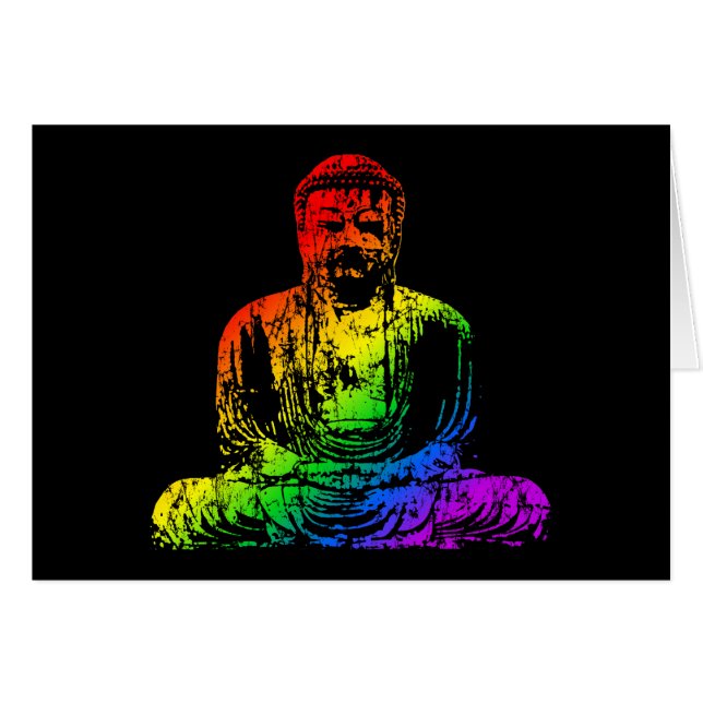 Rainbow Buddha-standbeeld (Voorkant Horizontaal)