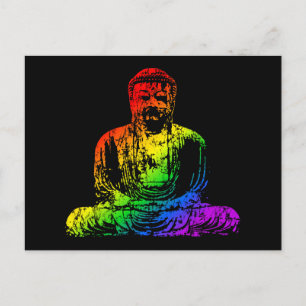Rainbow Buddha-standbeeld Briefkaart