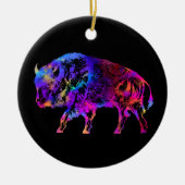 Rainbow Buffalo Bison Keramisch Ornament (Voorkant)
