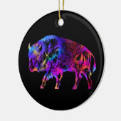 Rainbow Buffalo Bison Keramisch Ornament (Links)