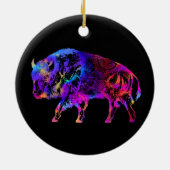 Rainbow Buffalo Bison Keramisch Ornament (Achterkant)