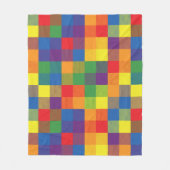 Rainbow Buffalo Check Pride Plaid Fleece Deken (Voorkant)