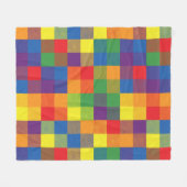 Rainbow Buffalo Check Pride Plaid Fleece Deken (Voorkant (Horizontaal))