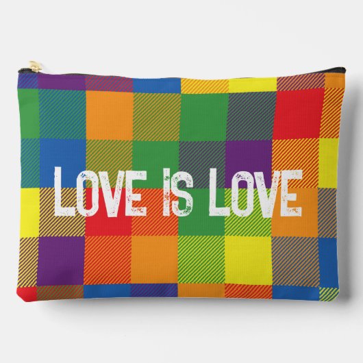 Rainbow Buffalo Check Pride Plaid Kleurrijk Groot Etui (Voorkant)