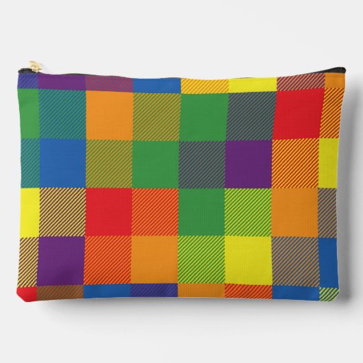 Rainbow Buffalo Check Pride Plaid Kleurrijk Groot Etui (Voorkant)