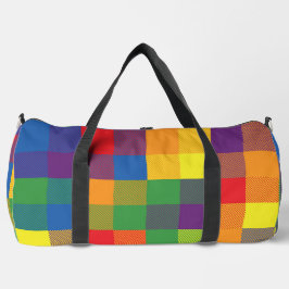 Rainbow Buffalo Check Pride Plaid Kleurrijk Groot Plunjezak