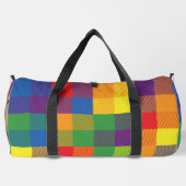 Rainbow Buffalo Check Pride Plaid Kleurrijk Groot Plunjezak (Achterkant)