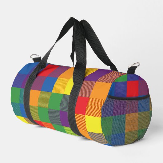Rainbow Buffalo Check Pride Plaid Kleurrijk Klein Plunjezak (Rechterhoek)