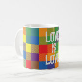 Rainbow Buffalo Check Pride Plaid Personaliseer Koffiemok (Voorkant links)