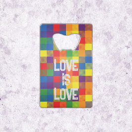 Rainbow Buffalo Check Pride Plaid Personaliseer Kredietkaart Flessenopener