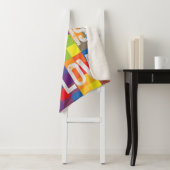 Rainbow Buffalo Check Pride Plaid Personaliseer Sherpa Deken (In situ)