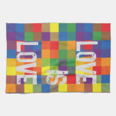 Rainbow Buffalo Check Pride Plaid Personaliseer Theedoek (Horizontaal)