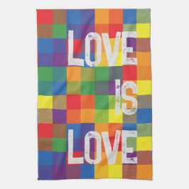 Rainbow Buffalo Check Pride Plaid Personaliseer Theedoek