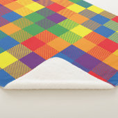 Rainbow Buffalo Check Pride Plaid Sherpa Deken (3/4)