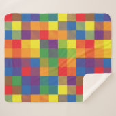 Rainbow Buffalo Check Pride Plaid Sherpa Deken (Voorkant (horizontaal))