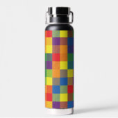 Rainbow Buffalo Check Pride Plaid Waterfles (Achterkant)