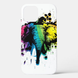 Rainbow Bull Elephant Abstract iPhone 12 Hoesje
