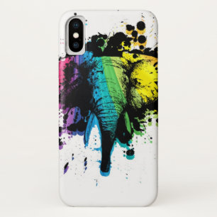 Rainbow Bull Elephant Abstract iPhone X Hoesje