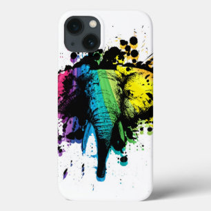 Rainbow Bull Elephant Abstract Design iPhone 13 Hoesje
