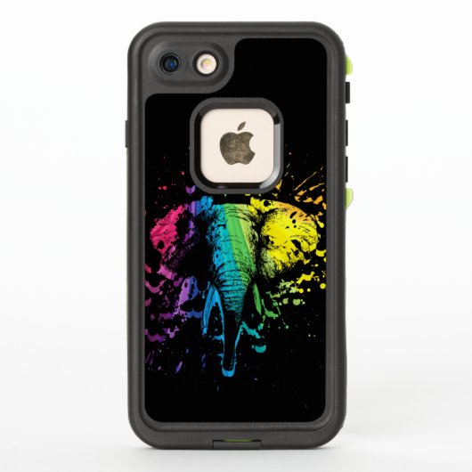 Rainbow Bull Elephant op Black (Achterkant)