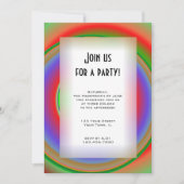 Rainbow Bullseye All Purpose Party Invitation (Devant)