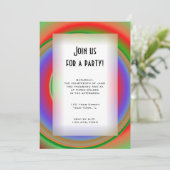 Rainbow Bullseye All Purpose Party Invitation (Debout devant)