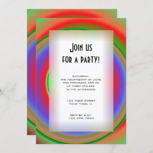 Rainbow Bullseye All Purpose Party Invitation