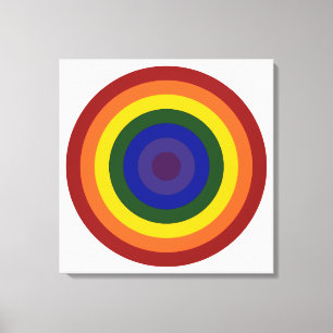 Rainbow Bullseye Canvas Afdruk