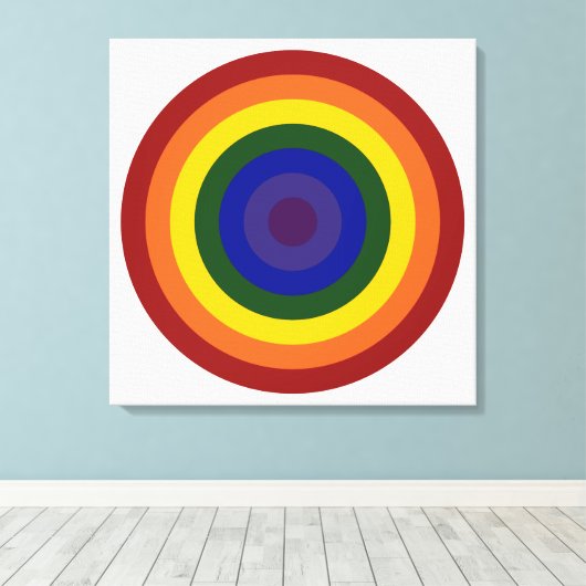 Rainbow Bullseye Canvas Afdruk (Insitu (Houten vloer))