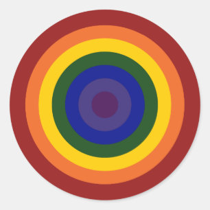 Rainbow Bullseye LGBT Ronde Sticker
