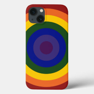 Rainbow Bullseye Pattern iPhone 13 Hoesje
