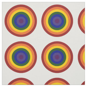 Rainbow Bullseye Pattern Geometrische stof