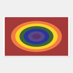 Rainbow Bullseye Rechthoekige Sticker