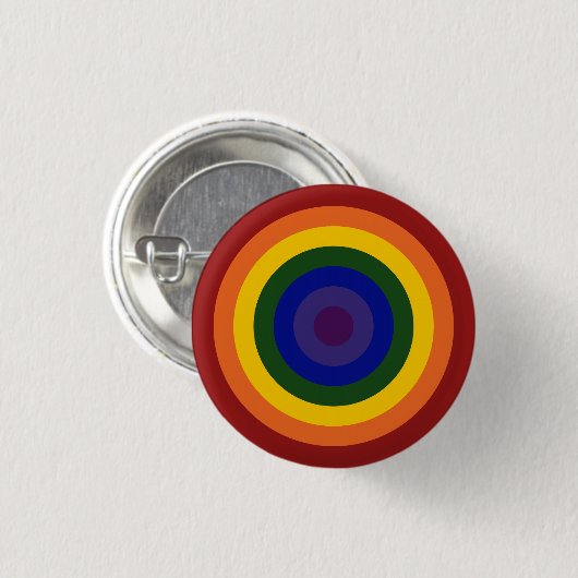 Rainbow Bullseye Ronde Button 3,2 Cm (Voorkant /achterkant)