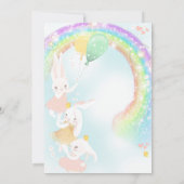 Rainbow Bunny 1er anniversaire Invitation (Dos)