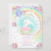 Rainbow Bunny Invitation Bunny Anniversaire (Devant)