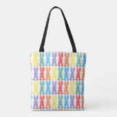 Rainbow Bunny Pattern Personalized Kinder Easter Tote Bag (Achterkant)