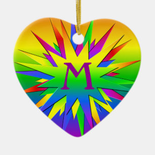 Rainbow Burst Ornament, aanpassen Keramisch Ornament