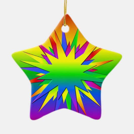 Rainbow Burst ornament, aanpassen Keramisch Ornament (Voorkant)