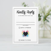 Rainbow Burst RSVP-kaart RSVP Kaartje (Staand voorkant)